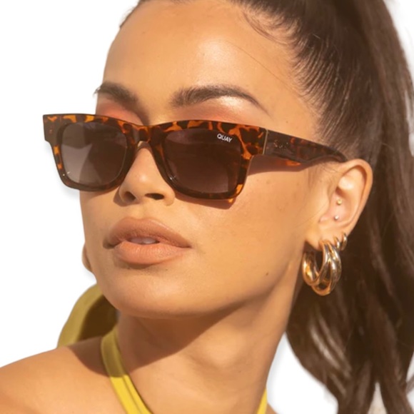 #104 QUAY Makin Moves Sunglasses Polarized Tortoise Frame Smoke Lenses Unisex - Picture 2 of 12